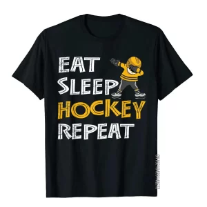 Eat Sleep Hockey Repeat Tshirt Dabbing Player Gift Boys Kids T-Shirt Cotton Printing & Tees Designer Men Top T-Shirts Novelty