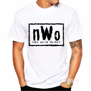 Vintage NWO T Shirt Men Summer 2024 Graphic Tees Homme White Short Sleeve Top Male Camisetas Hombre T-Shirts Letter Tshirt