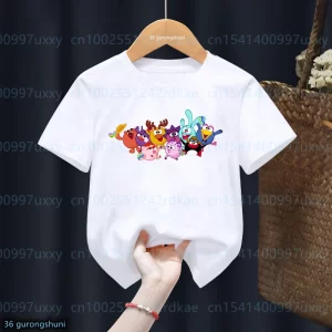 Funny Cartoon Smeshariki Graphic Print Children Tshirt