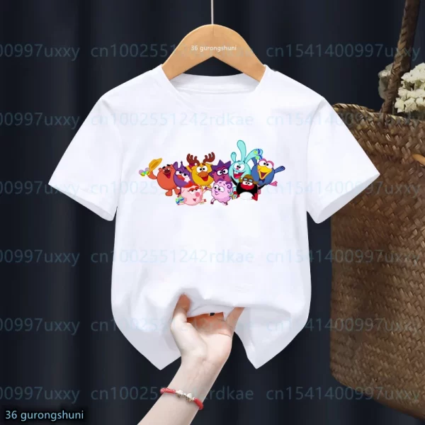 Funny Cartoon Smeshariki Graphic Print Children Tshirt