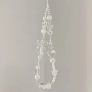 Korean Star Pearl Beads Phone Chain Trendy Pendant For iPhone For Samsung Universal Accessories Lanyard Hanging Rope For Girl